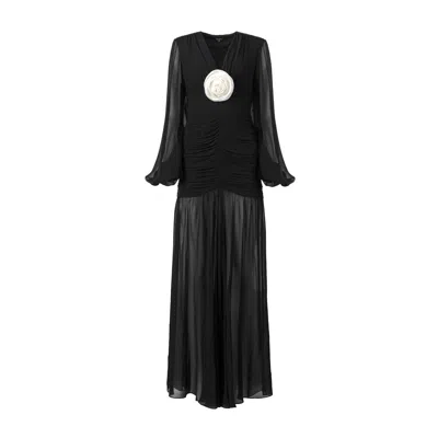 Lita Couture Women's Ruched Maxi Dress In Black