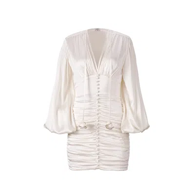 Lita Couture Women's Ruched Mini Dress In White