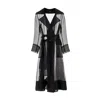 Lita Couture See Through Black Organza Trench Coat In Black