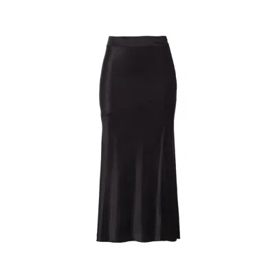 Lita Couture Women's Side-slit Midi Skirt In Black