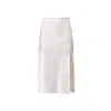 Lita Couture Women's Side-slit Midi Skirt In White In White