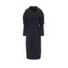 Lita Couture Women's Statement Trench Coat In Navy Blue In Blue