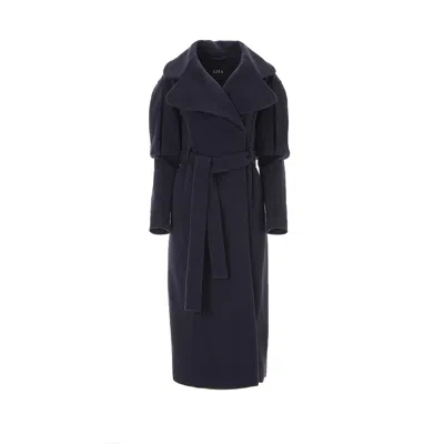 Lita Couture Women's Statement Trench Coat In Navy Blue