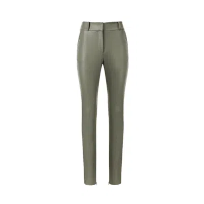Lita Couture Women's Vegan-leather Trousers In Olive Green