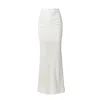 Lita Couture Women's White Sequin Ruched Maxi Skirt In White
