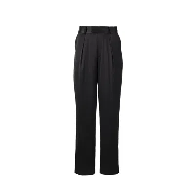 Lita Couture Women's Wide-leg Silk Trousers In Black