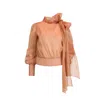 Lita Couture Women's Yellow / Orange Flawless  Bow Blouse In Orange In Yellow/orange