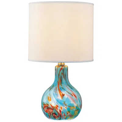 Lite Source 14 1/2" High Pepita Aqua Glass Night Light Table Lamp