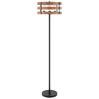 Lite Source Balta Black And Brown Wood Floor Lamp