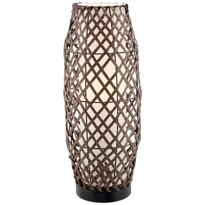 Lite Source Baran Black Rattan Battery Powered Outdoor Rated Led Cordless Table Lamp