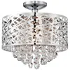 Lite Source Benedetta 14" Modern Metal And Cut Crystal Ceiling Light