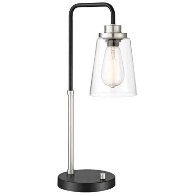 Lite Source Colinton 20" Glass And Brushed Nickel Metal Desk Lamp