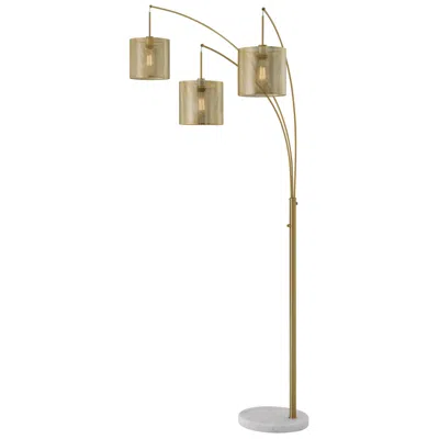 Lite Source Cora 91" High 3-light Brushed Gold Large Arc Floor Lamp