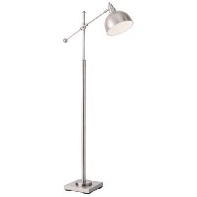 Lite Source Cupola Adjustable Height Brushed Nickel Swing Arm Floor Lamp