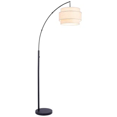 Lite Source Deena 91" Black Finish 1-light Drum Shade Arc Floor Lamp
