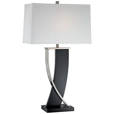 Lite Source Estella 31" Dark Walnut Two-tone Modern Table Lamp In Black