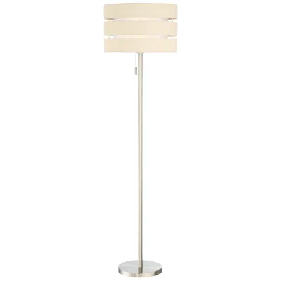 Lite Source Falan 60 1/2"  Ribbon Linen And Nickel Modern Floor Lamp