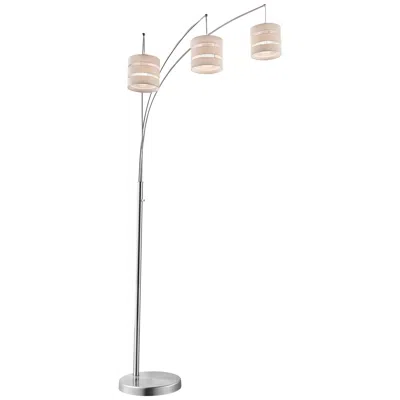 Lite Source Falan 91" Brushed Nickel 3-light Modern Arc Floor Lamp