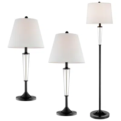 Lite Source Freida 3-piece Lamp Set With Glass Accents