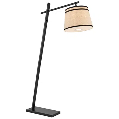 Lite Source Gaines 62" High Black Finish Angled Base Floor Lamp