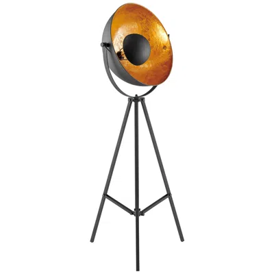 Lite Source Gothard 65" Black And Gold Spotlight Tripod Floor Lamp