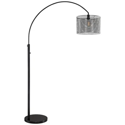 Lite Source Hamilton 79 1/2" Modern Black Mesh Metal Arc Floor Lamp