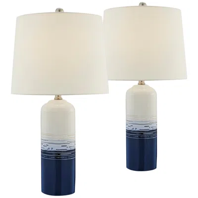Lite Source Heaton 24 1/4" Blue White Ceramic Table Lamps Set Of 2