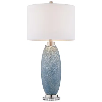 Lite Source Jecca 32 1/2" Textured Blue Glass Table Lamp