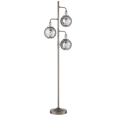 Lite Source Kaira 71 1/2" High 3-light Smoke Glass Globes Floor Lamp