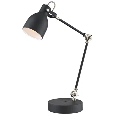 Lite Source Kalle Adjustable Height Black Metal Usb Desk Lamp
