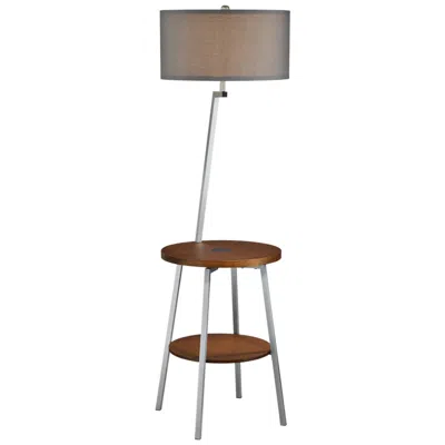 Lite Source Lemington 59" Gray And Silver Table Floor Lamp With Wireless Charging