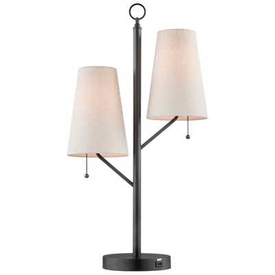 Lite Source Linnea Soft Bronze 2-light Usb Table Lamp