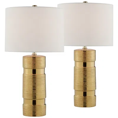Lite Source Lucano 25" Brushed Gold Ceramic Table Lamps Set Of 2