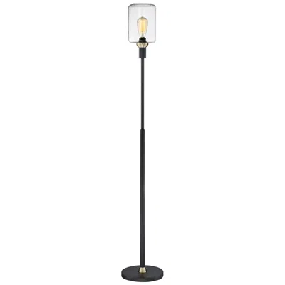 Lite Source Luken 63" High Black Metal Uplight Floor Lamp