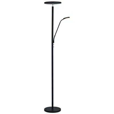 Lite Source Monet 71 3/4" Black Led Torchiere Lamp With Reading Light
