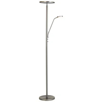 Lite Source Monet 71 3/4" Nickel Led Torchiere Lamp With Reading Light