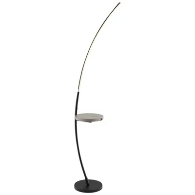 Lite Source Monita 67 1/2" Black Led Arc Floor Lamp With Tray Table