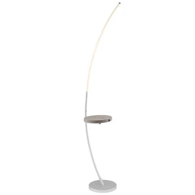 Lite Source Monita 67 1/2" Silver Arc Led Floor Lamp With Tray Table
