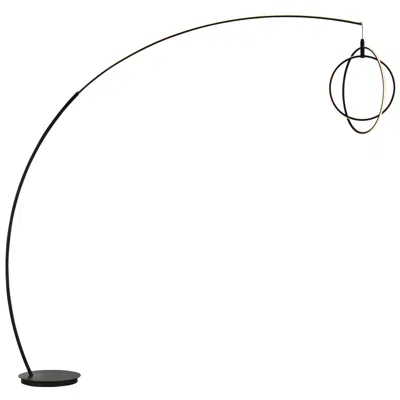 Lite Source Monita 83" Matte Black Led Modern Orb Arc Floor Lamp