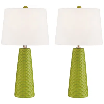Lite Source Muriel 24" High Modern Green Ceramic Table Lamps Set Of 2