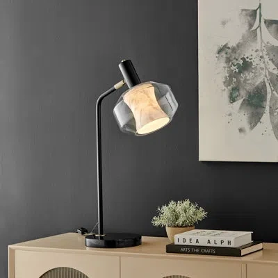 Lite Source Naeva Table Lamp In Black,antique Brass