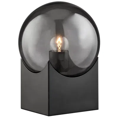 Lite Source Oksena 11" Modern Black And Smoke Glass Orb Table Lamp