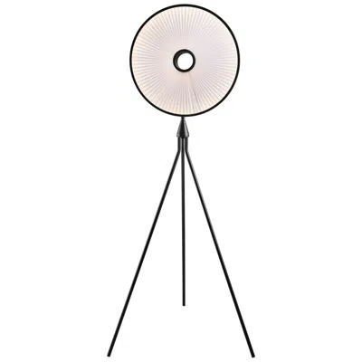 Lite Source Pahana 63" High Black Disc Modern Tripod Floor Lamp