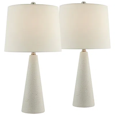 Lite Source Pillan 24 1/4" White Ceramic Table Lamps Set Of 2
