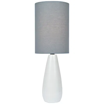 Lite Source Quatro 17" Gray Shade White Ceramic Accent Table Lamp