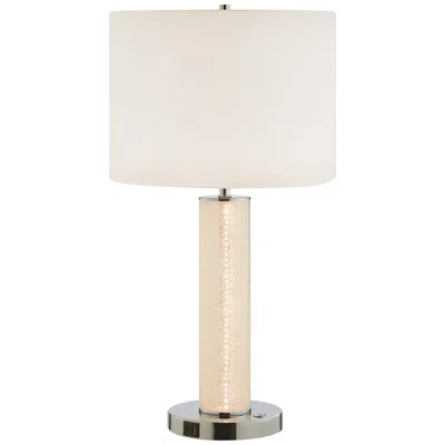 Lite Source Quilla 26" Diamond Glass Led Table Lamp With Usb Ports