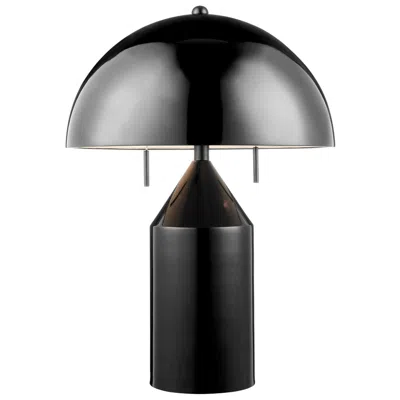 Lite Source Ranae 21 1/2" Gloss Black Metal Modern Mushroom Table Lamp