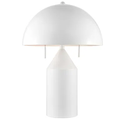 Lite Source Ranae 21 1/2" Gloss White Metal Modern Mushroom Table Lamp