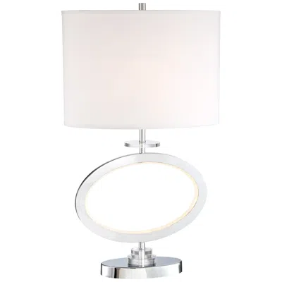Lite Source Ring 29" High Chrome Oval Led Night Light Table Lamp