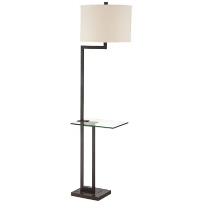 Lite Source Rudko 63" Bronze Floor Table Lamp With Glass Tray Table